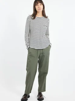 Online - Cotton Herringbone Soft Tapered Pants in Women Pants