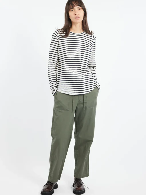 Online - Cotton Herringbone Soft Tapered Pants in Women Pants