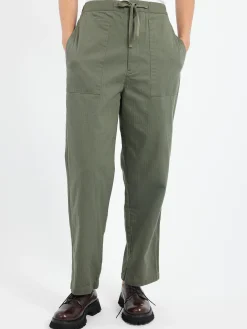 Online - Cotton Herringbone Soft Tapered Pants in Women Pants