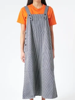Fashion - Denim Ranch Dress in Hickory Stripe Women Dresses | Denim