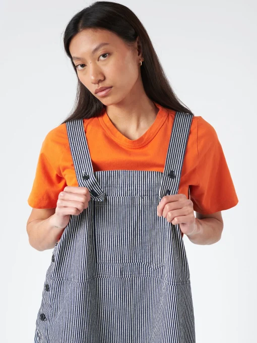 Fashion - Denim Ranch Dress in Hickory Stripe Women Dresses | Denim