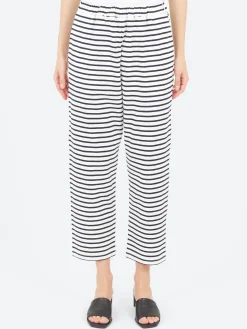 Fashion - Stripe Pants in White and Navy Women Pants