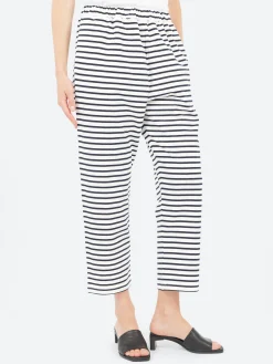 Fashion - Stripe Pants in White and Navy Women Pants
