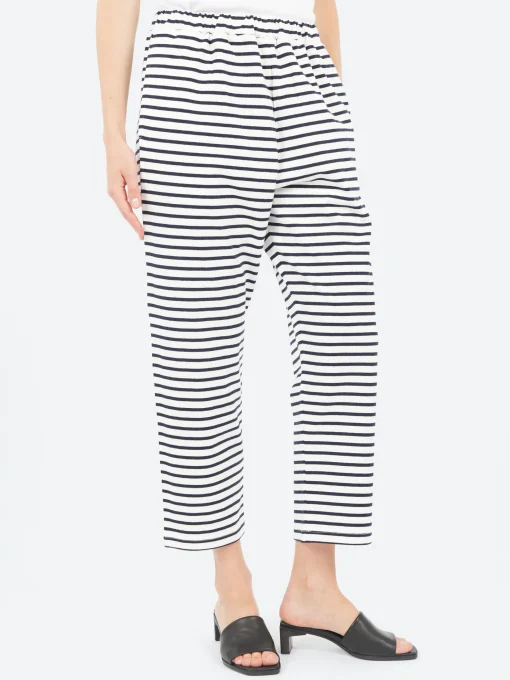 Fashion - Stripe Pants in White and Navy Women Pants