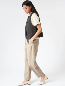 Online - Weather Cloth Tapered Tuck Pants in Women Pants