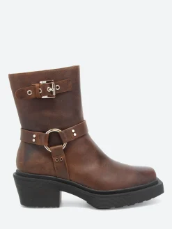 Clearance - Amina Biker in Dark Brown Women Overalls & Jumpsuits | Heels