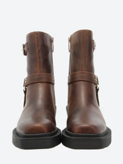 Clearance - Amina Biker in Dark Brown Women Overalls & Jumpsuits | Heels