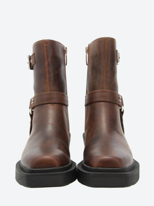 Clearance - Amina Biker in Dark Brown Women Overalls & Jumpsuits | Heels
