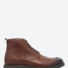 Fashion - Kip Apron Boot in Brown Water Repellant Leather Boots
