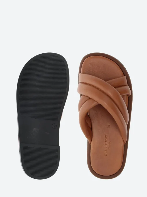 Fashion - Lotta Cross Mule in Tan Women Overalls & Jumpsuits | Slides