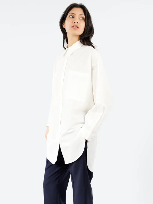 Best - Cotton Silk Round Shirt in Women Tops & Blouses | Button-Ups