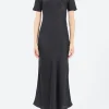 Hot - Short Sleeve Bias Dress in Women Dresses