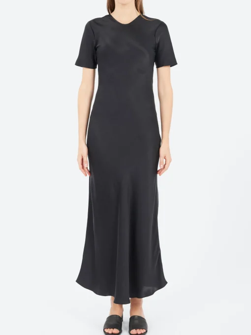 Hot - Short Sleeve Bias Dress in Women Dresses