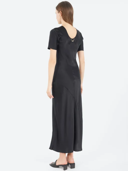 Hot - Short Sleeve Bias Dress in Women Dresses