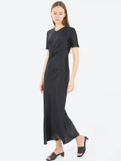 Hot - Short Sleeve Bias Dress in Women Dresses