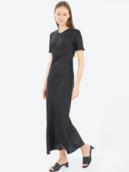 Hot - Short Sleeve Bias Dress in Women Dresses