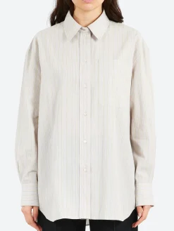 New - Carlotta Shirt in Gris Clair and Ecru Women Tops & Blouses | Button-Ups