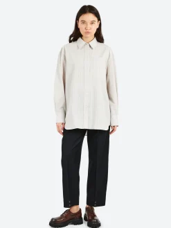 New - Carlotta Shirt in Gris Clair and Ecru Women Tops & Blouses | Button-Ups