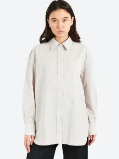 New - Carlotta Shirt in Gris Clair and Ecru Women Tops & Blouses | Button-Ups