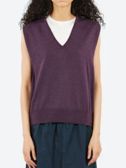 Discount - Sonia Vest in Violet Fonce Women Tops & Blouses | Knitwear
