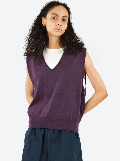 Discount - Sonia Vest in Violet Fonce Women Tops & Blouses | Knitwear