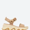 Clearance - Kinetic Impact Y-Strap High Wedge Sandal in Honest Beige and Honey White Women Mary Janes | Sandals