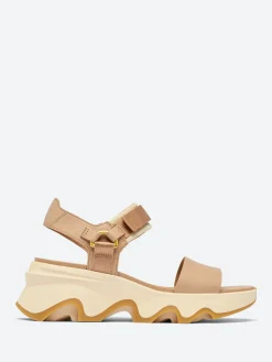 Clearance - Kinetic Impact Y-Strap High Wedge Sandal in Honest Beige and Honey White Women Mary Janes | Sandals