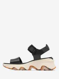 Best - Kinetic Impact Y-Strap High Wedge Sandal in Black and Chalk Women Mary Janes | Sandals