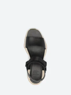 Best - Kinetic Impact Y-Strap High Wedge Sandal in Black and Chalk Women Mary Janes | Sandals