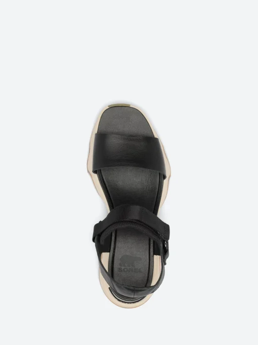 Best - Kinetic Impact Y-Strap High Wedge Sandal in Black and Chalk Women Mary Janes | Sandals