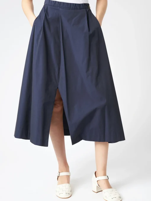Discount - Decagon Skirt in Night Blue Cotton Women Skirts | Overalls & Jumpsuits