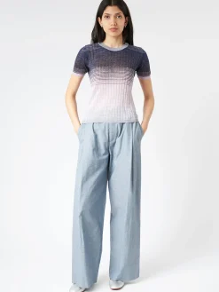 Best - Sphere Trouser in Aqua Cotton Women Pants