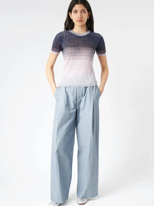 Best - Sphere Trouser in Aqua Cotton Women Pants