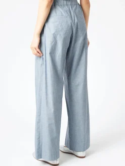 Best - Sphere Trouser in Aqua Cotton Women Pants