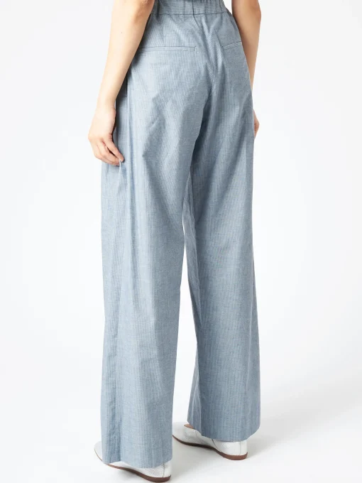 Best - Sphere Trouser in Aqua Cotton Women Pants