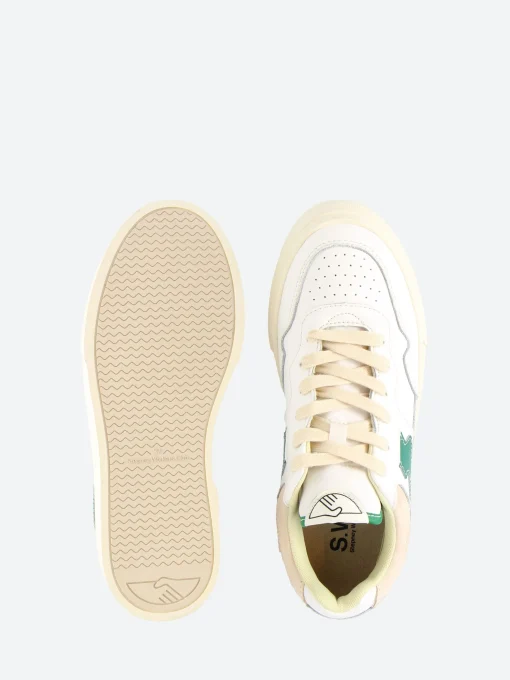 Sale - Pearl S-Strike in White and Green Women Sneakers | Sneakers