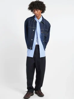 Discount - Tuck Pant in Darkest Navy Pants