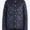 Fashion - Military Crew Down Jacket in Dark Navy Women Outerwear | Outerwear