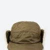 Fashion - Military Down Cap in Dark Olive and Cream Women Hats | Hats