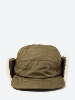 Fashion - Military Down Cap in Dark Olive and Cream Women Hats | Hats