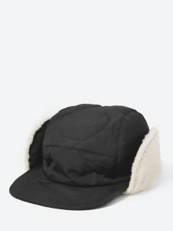 Outlet - Military Down Cap in Black and Cream Women Hats | Hats
