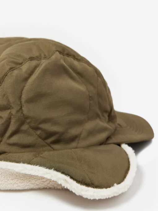 Fashion - Military Down Cap in Dark Olive and Cream Women Hats | Hats