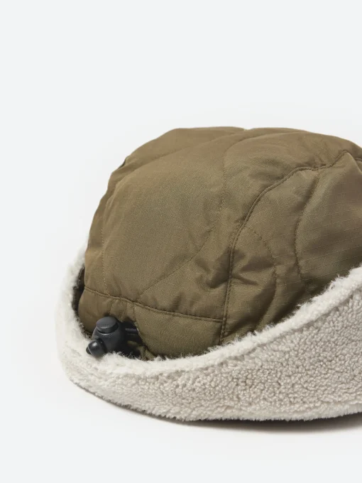 Fashion - Military Down Cap in Dark Olive and Cream Women Hats | Hats