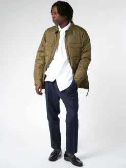 Best - Military Down Shirt in Dark Olive Women Outerwear | Outerwear