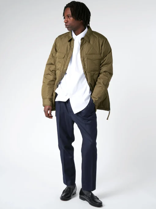 Best - Military Down Shirt in Dark Olive Women Outerwear | Outerwear