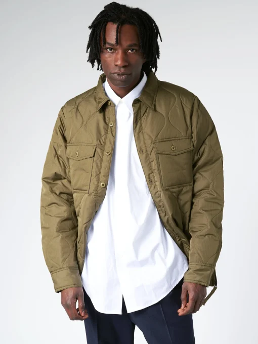 Best - Military Down Shirt in Dark Olive Women Outerwear | Outerwear