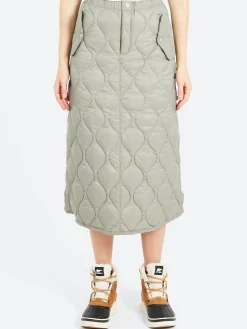 Sale - Military Snap Button Down Skirt in Dark Sage Women Skirts