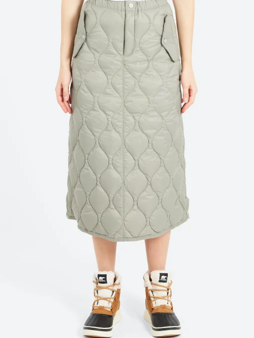 Sale - Military Snap Button Down Skirt in Dark Sage Women Skirts