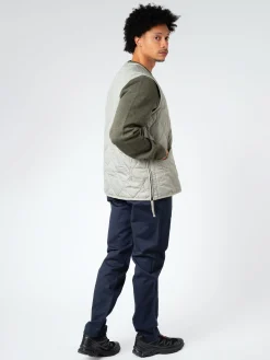 New - Military V-Neck Zip Down Vest in Dark Sage Green Women Outerwear | Outerwear
