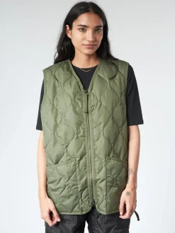 Discount - Military V-Neck Zip Down Vest in Women Outerwear | Overalls & Jumpsuits